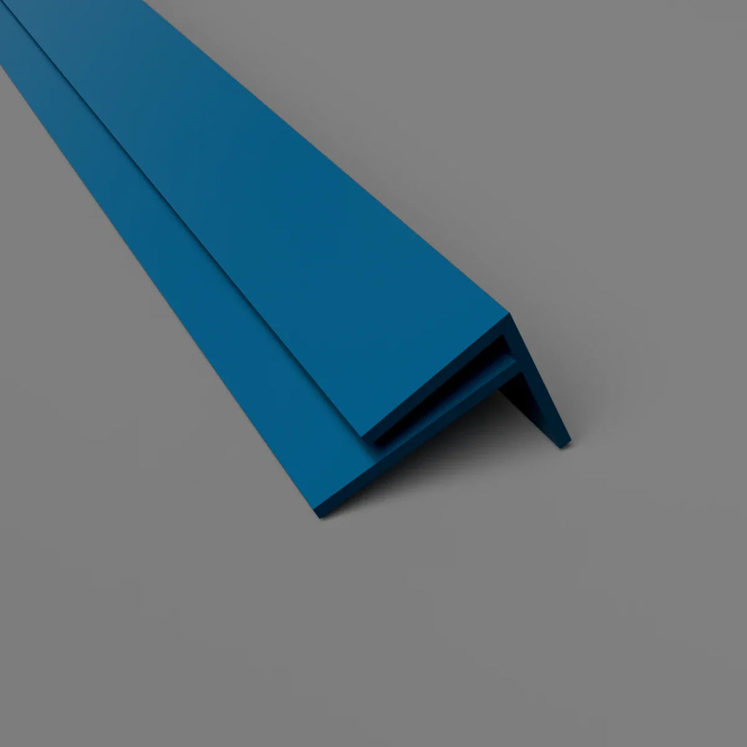 PVC-F-Außenwinkelprofil 15 mm – Eckschutz und Wandverkleidung – Blau, 3050 mm, Satin-Finish