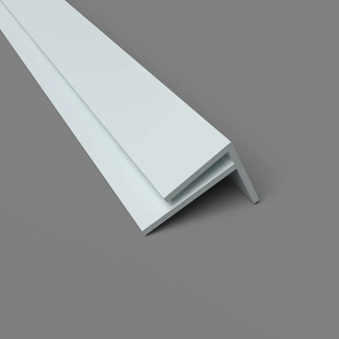 PVC-F-Außenwinkelprofil 15 mm – Eckschutz und Wandverkleidung – Blassblau, 3050 mm, Satin-Finish