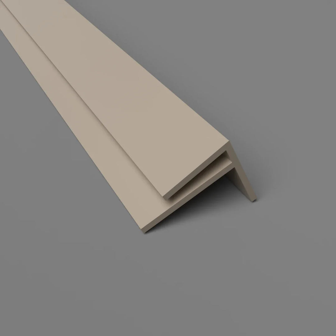 PVC-F-Außenwinkelprofil 15 mm – Eckschutz und Wandverkleidung – Taupe, 3050 mm, Satin-Finish