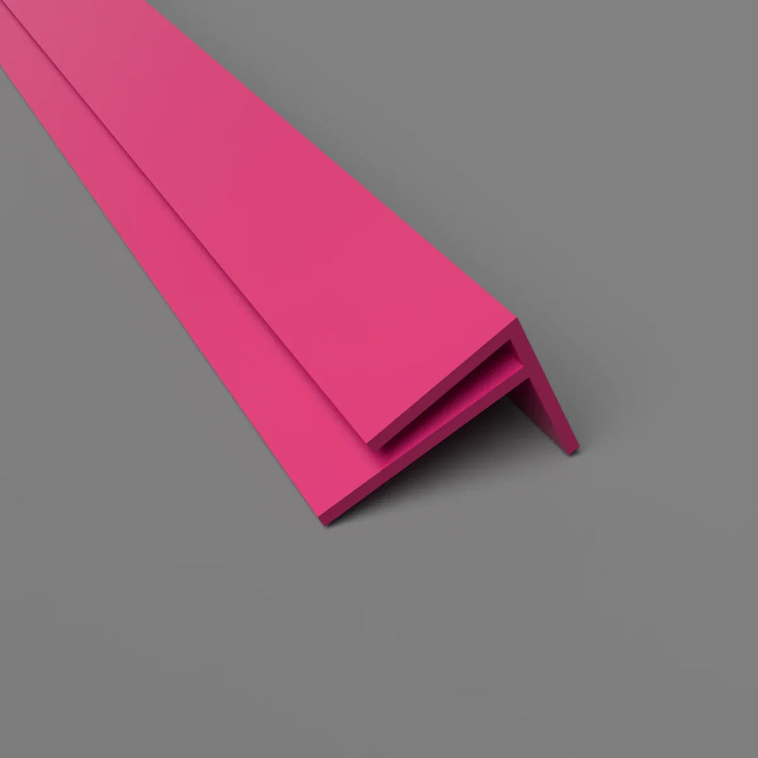PVC-F-Außenwinkelprofil 15 mm – Eckschutz und Wandverkleidung – Pink, 3050 mm, Satin-Finish