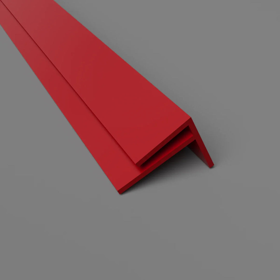 PVC-F-Außenwinkelprofil 15 mm – Eckschutz und Wandverkleidung – Rot, 3050 mm, Satin-Finish