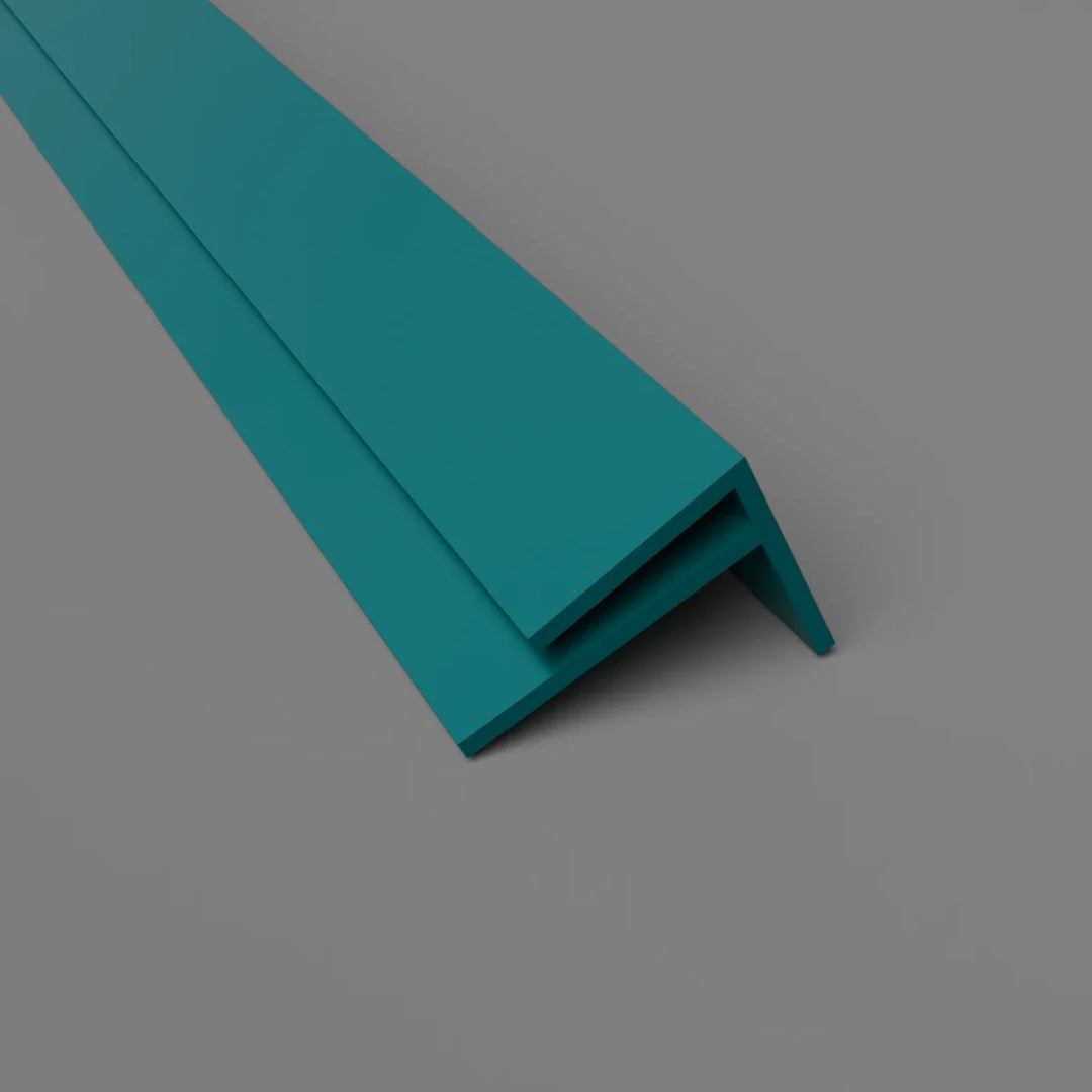 PVC-F-Außenwinkelprofil 15 mm – Eckschutz und Wandverkleidung – Aquamarin, 3050 mm, Satin-Finish