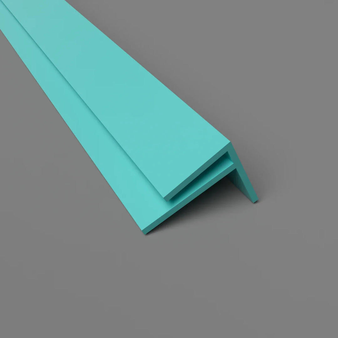 PVC-F-Außenwinkelprofil 15 mm – Eckschutz und Wandverkleidung – Türkis, 3050 mm, Satin-Finish