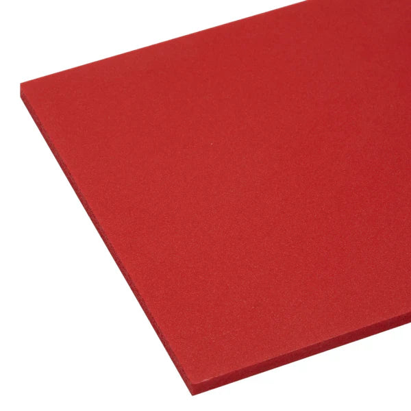 PVC-Hartschaumplatte 3 mm Rot – leicht, stabil & ideal für Werbeschilder, Möbelbau & kreative Projekte.