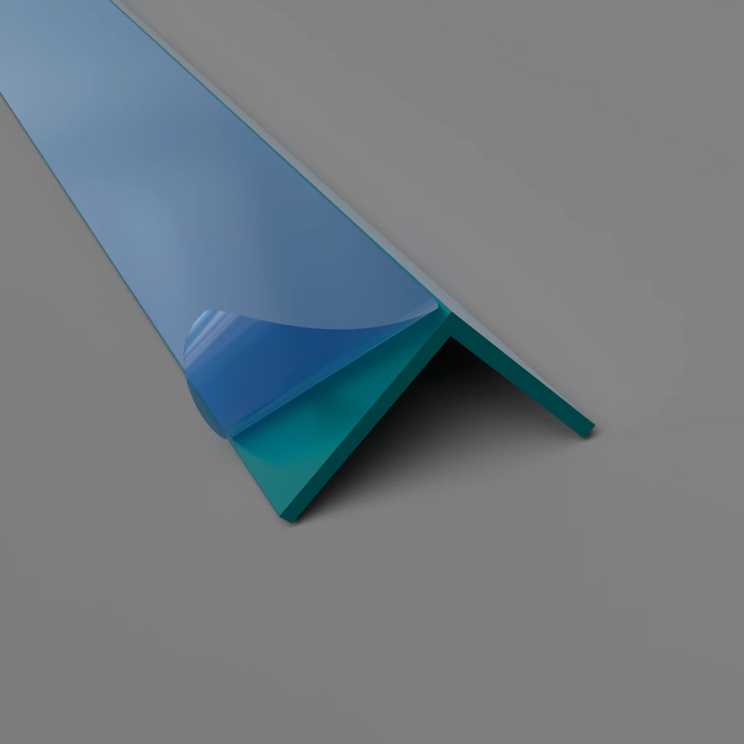 PVC-Winkelprofil 25 mm x 25 mm – Eckschutz und Wandverkleidung – Aquamarin, 3050 mm, Satin-Finish