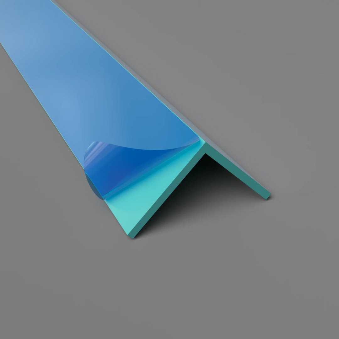 PVC-Winkelprofil 25 mm x 25 mm – Eckschutz und Wandverkleidung – Türkis, 3050 mm, Satin-Finish