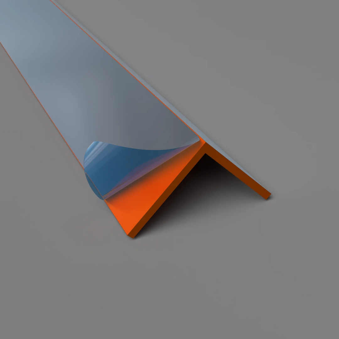 PVC-Winkelprofil 25 mm x 25 mm – Eckschutz und Wandverkleidung – Orange, 3050 mm, Satin-Finish
