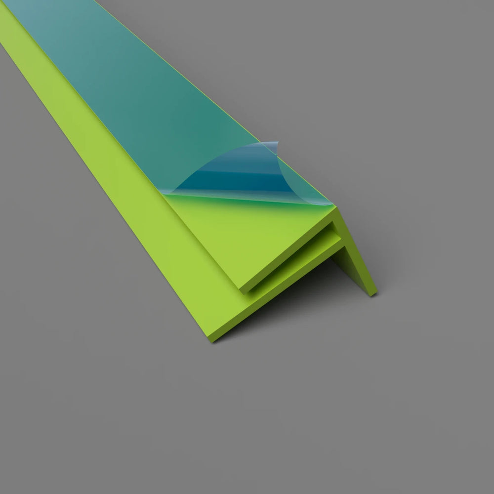 PVC-F-Außenwinkelprofil 15 mm – Eckschutz und Wandverkleidung – Apfelgrün, 3050 mm, Satin-Finish