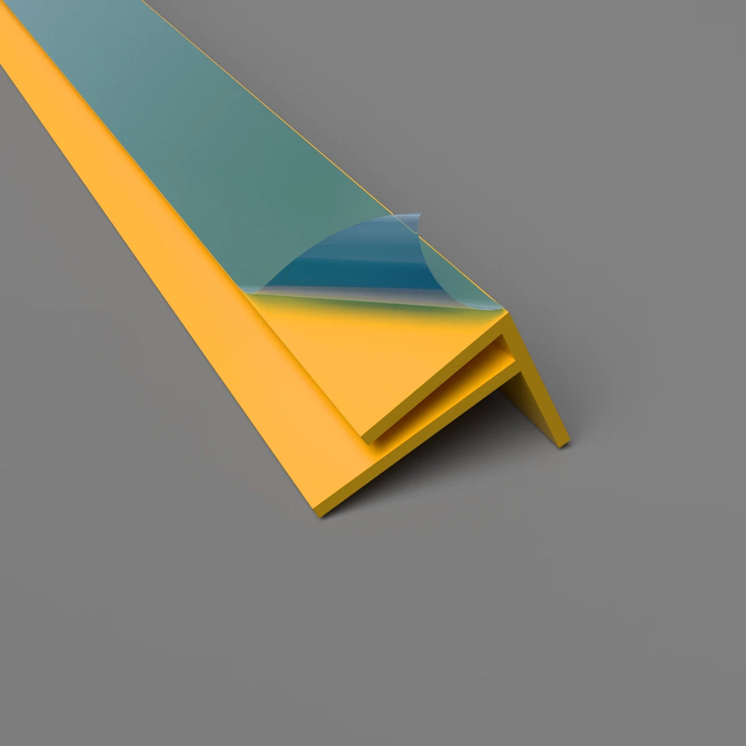 PVC-F-Außenwinkelprofil 15 mm – Eckschutz und Wandverkleidung – Gelb, 3050 mm, Satin-Finish