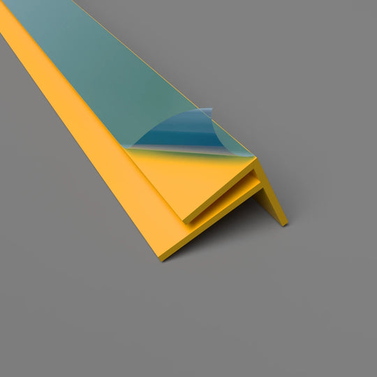 PVC-F-Außenwinkelprofil 15 mm – Eckschutz und Wandverkleidung – Gelb, 3050 mm, Satin-Finish
