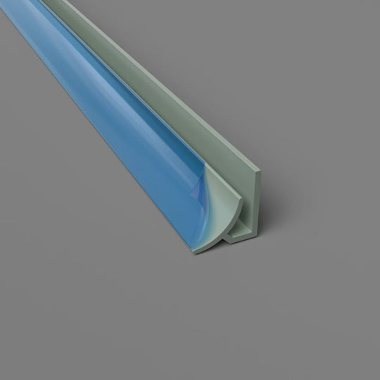 Innenradius-Eckprofil aus PVC – Hygienische und langlebige Lösung in Avocadogrün, 3050 mm, Satin-Finish