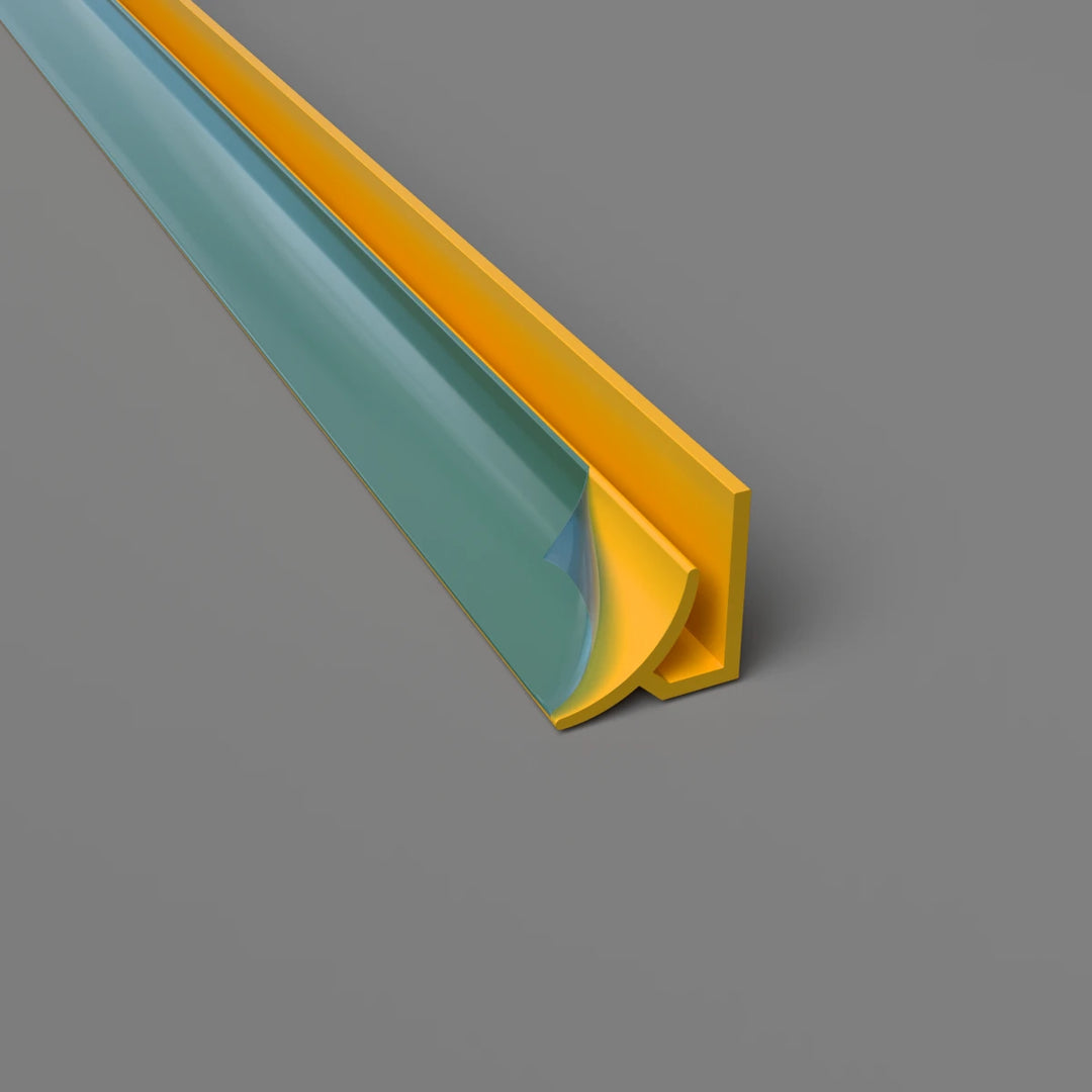 Innenradius-Eckprofil aus PVC – Hygienische und langlebige Lösung in Gelb, 3050 mm, Satin-Finish