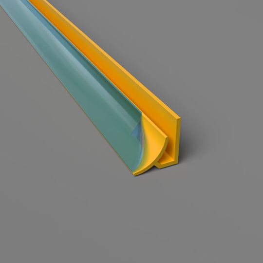 Innenradius-Eckprofil aus PVC – Hygienische und langlebige Lösung in Gelb, 3050 mm, Satin-Finish