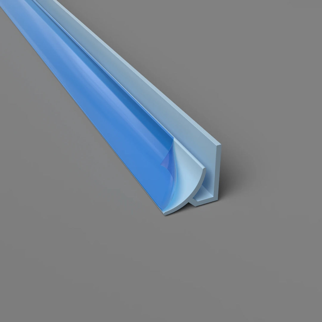 Innenradius-Eckprofil aus PVC – Hygienische und langlebige Lösung in Himmelblau, 3050 mm, Satin-Finish
