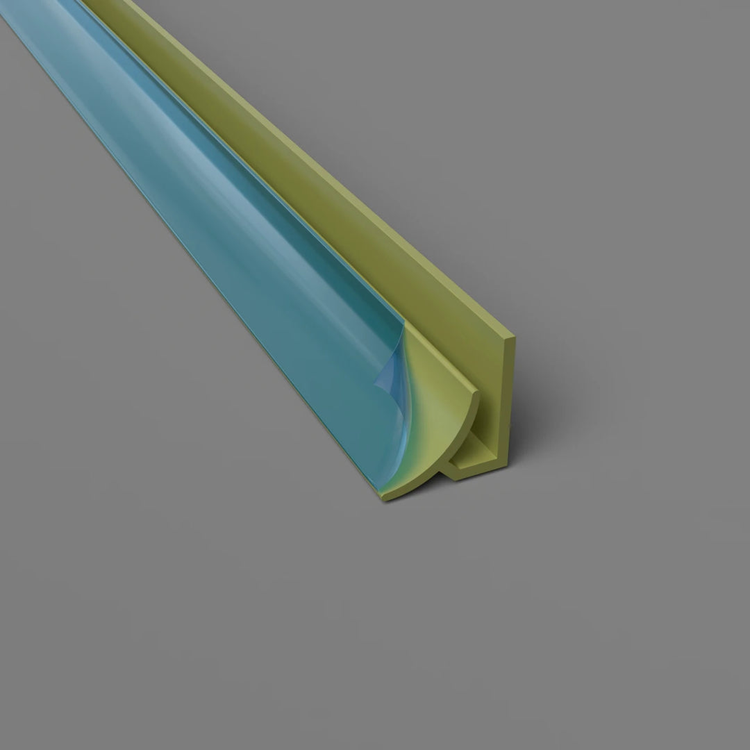 Innenradius-Eckprofil aus PVC – Hygienische und langlebige Lösung in Olivgrün, 3050 mm, Satin-Finish
