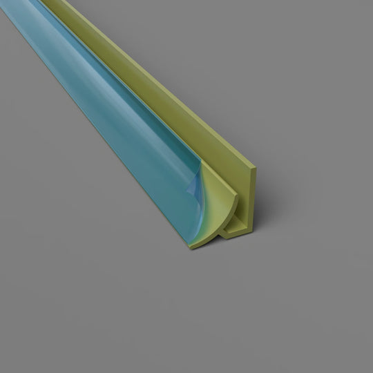 Innenradius-Eckprofil aus PVC – Hygienische und langlebige Lösung in Olivgrün, 3050 mm, Satin-Finish
