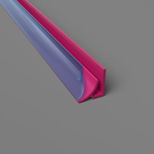 Innenradius-Eckprofil aus PVC – Hygienische und langlebige Lösung in Pink, 3050 mm, Satin-Finish