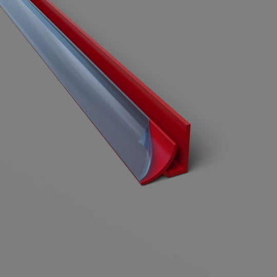 Innenradius-Eckprofil aus PVC – Hygienische und langlebige Lösung in Rot, 3050 mm, Satin-Finish