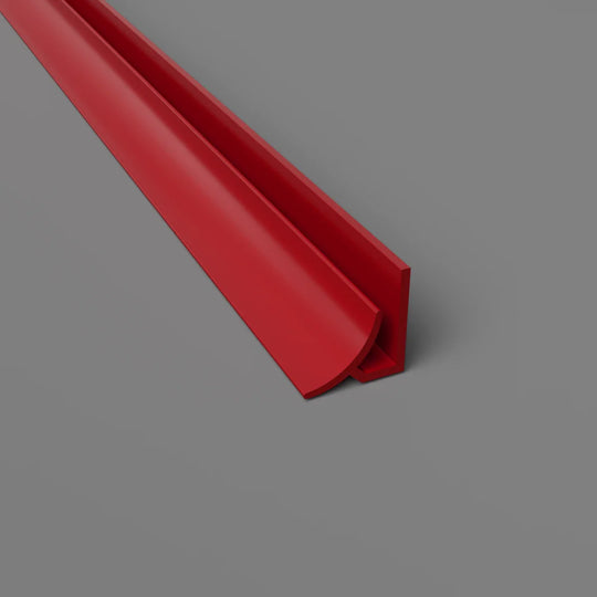 Innenradius-Eckprofil aus PVC – Hygienische und langlebige Lösung in Rot, 3050 mm, Satin-Finish