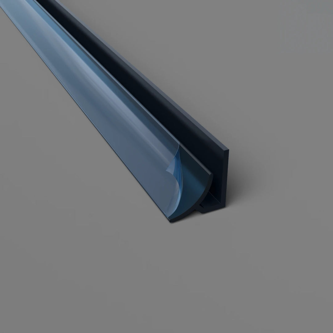 Innenradius-Eckprofil aus PVC – Hygienische und langlebige Lösung in Schwarz, 3050 mm, Satin-Finish