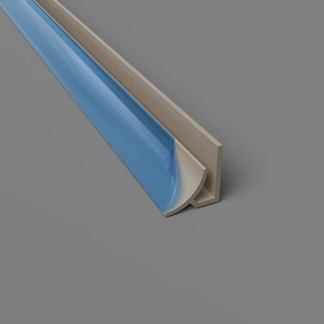 Innenradius-Eckprofil aus PVC – Hygienische und langlebige Lösung in Taupe, 3050 mm, Satin-Finish