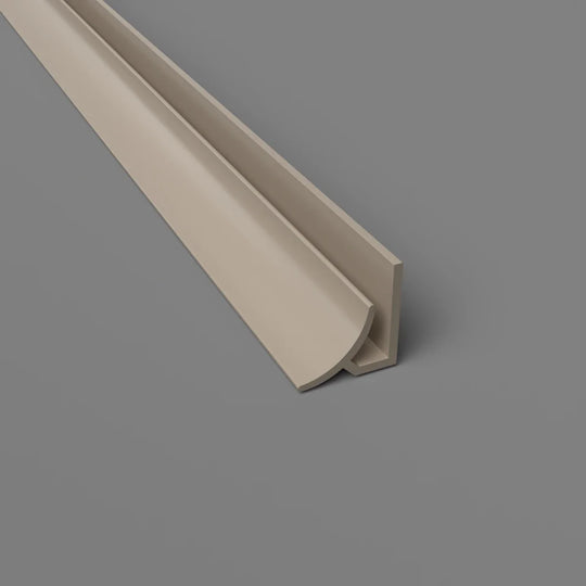 Innenradius-Eckprofil aus PVC – Hygienische und langlebige Lösung in Taupe, 3050 mm, Satin-Finish