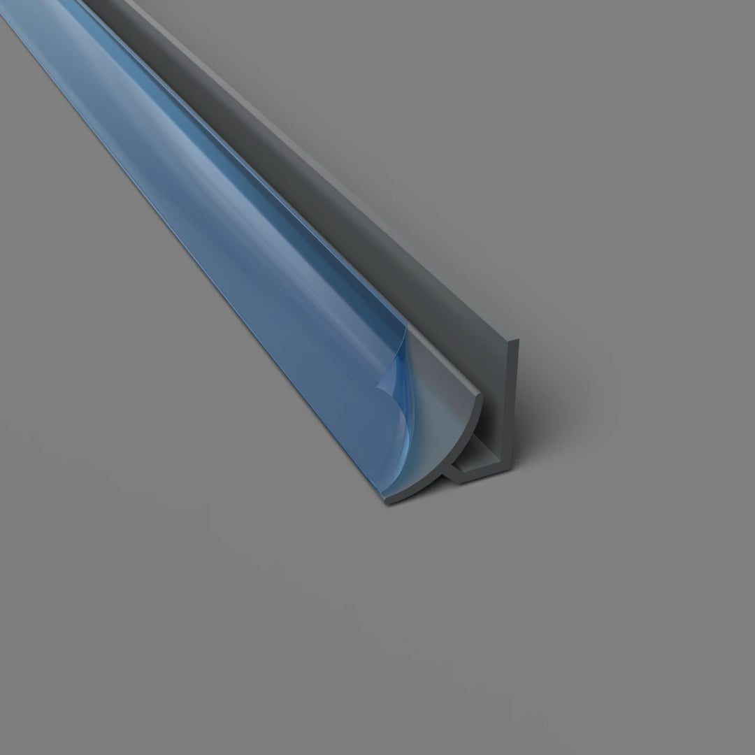 Innenradius-Eckprofil aus PVC – Hygienische und langlebige Lösung in Titangrau, 3050 mm, Satin-Finish