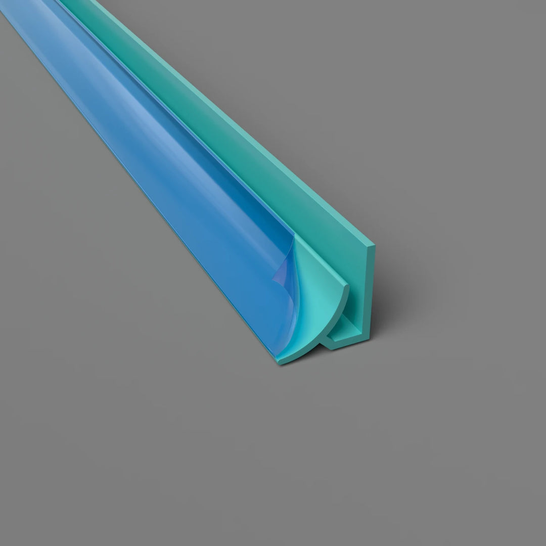 Innenradius-Eckprofil aus PVC – Hygienische und langlebige Lösung in Türkis, 3050 mm, Satin-Finish