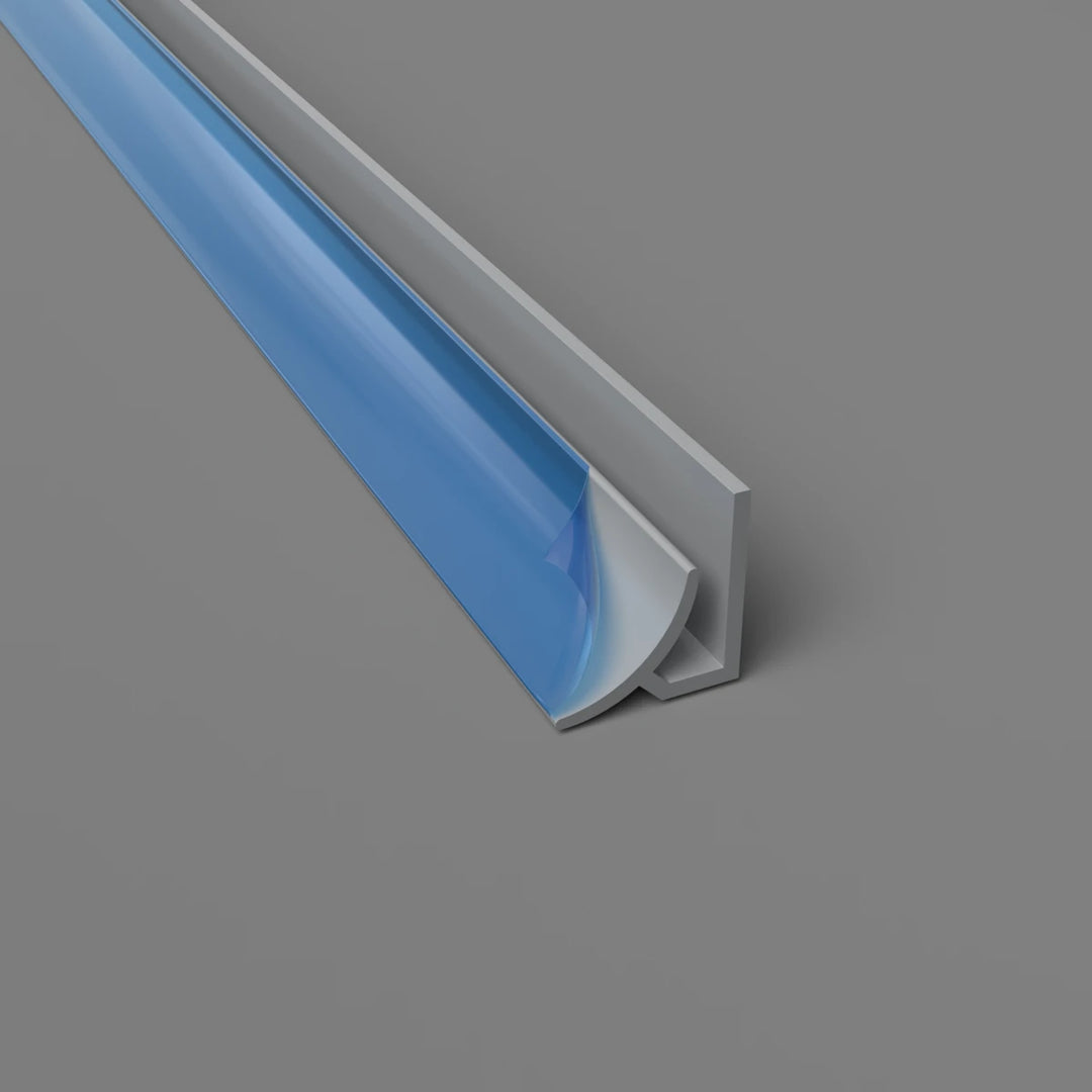 Innenradius-Eckprofil aus PVC – Hygienische und langlebige Lösung in Wolkengrau, 3050 mm, Satin-Finish