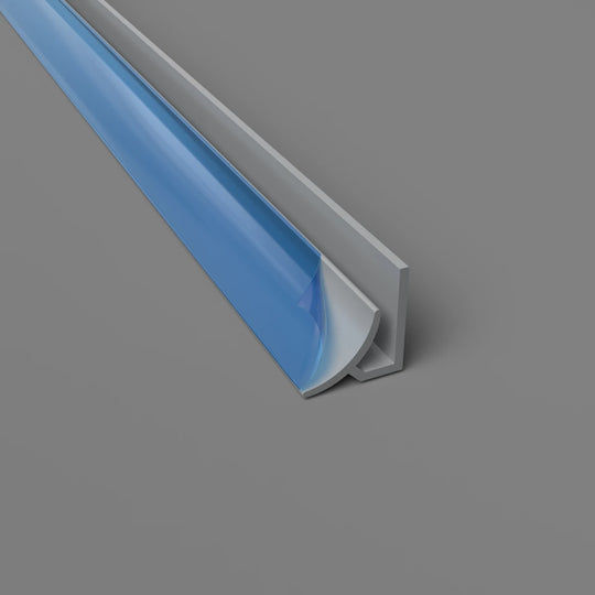 Innenradius-Eckprofil aus PVC – Hygienische und langlebige Lösung in Wolkengrau, 3050 mm, Satin-Finish