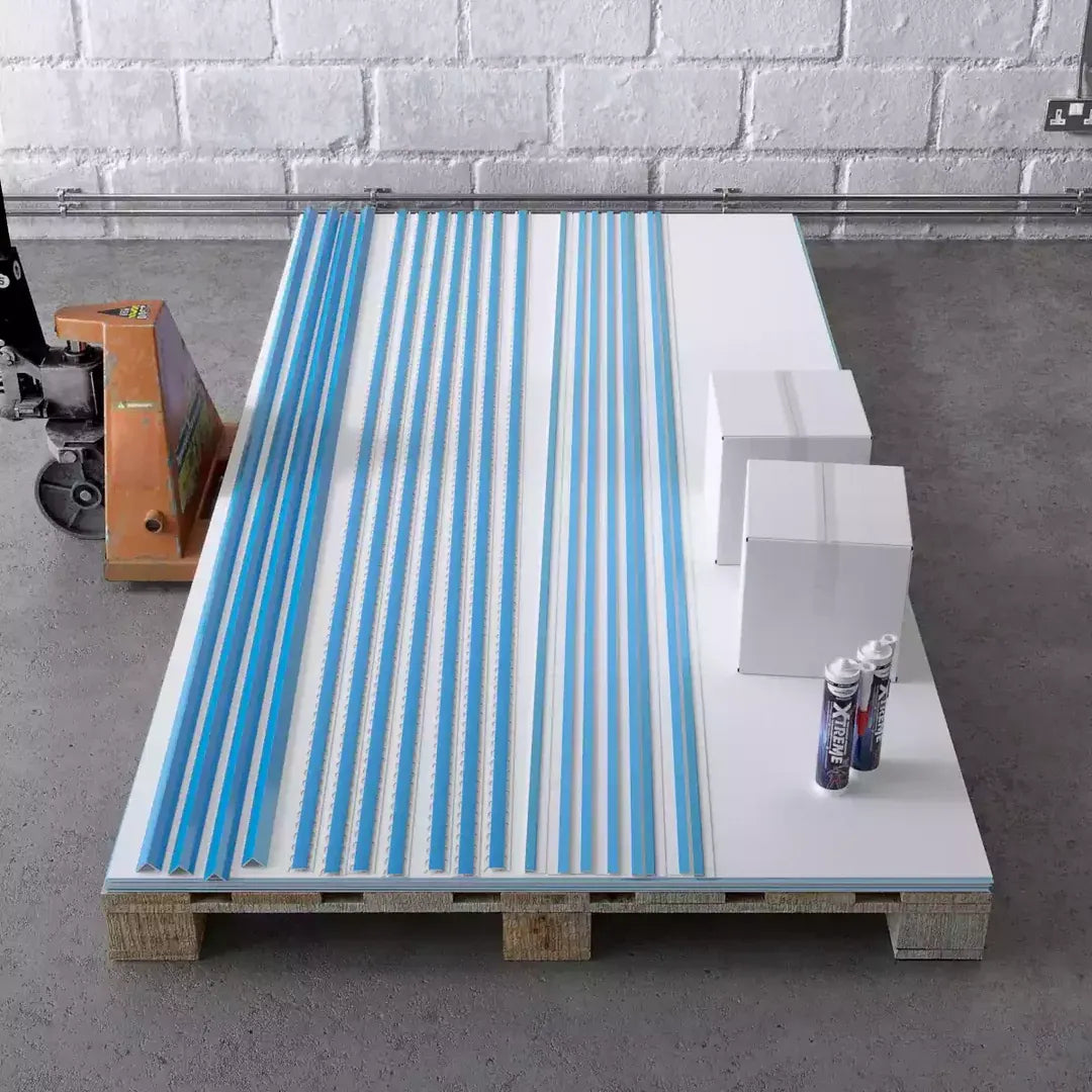 Komplett-Set Hygienische PVC-Wandverkleidung – Weiß, Größe S