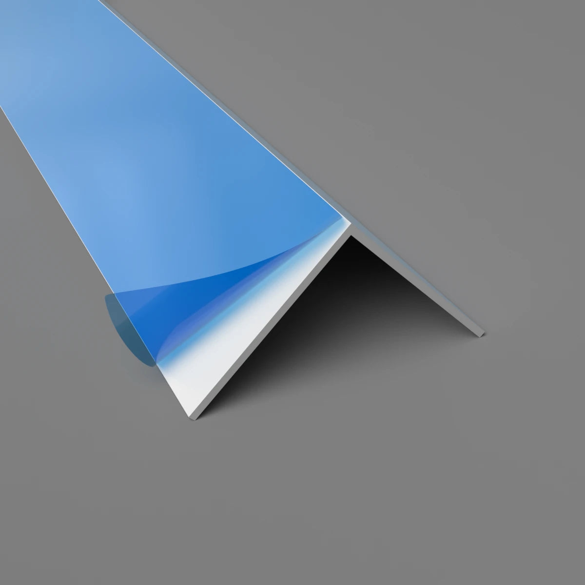 Weißes 50 mm PVC-Winkelprofil für Wandverkleidungen, geeignet für 2–10 mm Platten, Länge 2440 mm oder 3050 mm.