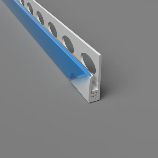 Weißes PVC-Clip-Profil für K-Panel-Platten, geeignet für Plattendicken von 1,5 mm bis 3 mm, einfache Montage.