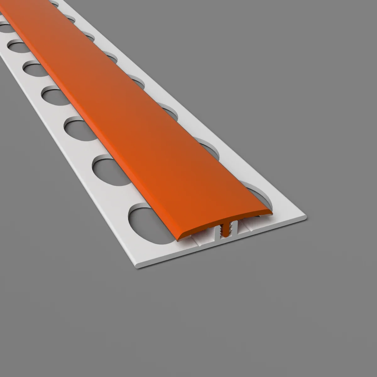 Zweiteilige H-Trennleiste in orange für PVC-Wandverkleidungen – stabile Verbindung und saubere Optik