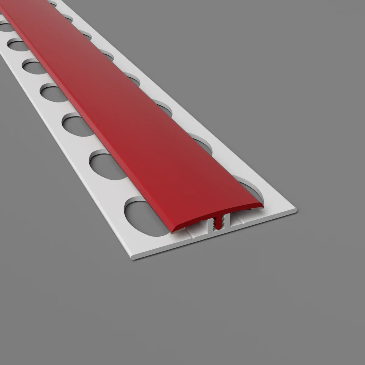Zweiteilige H-Trennleiste in rot für PVC-Wandverkleidungen – stabile Verbindung und saubere Optik