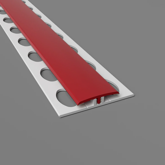 Zweiteilige H-Trennleiste in rot für PVC-Wandverkleidungen – stabile Verbindung und saubere Optik