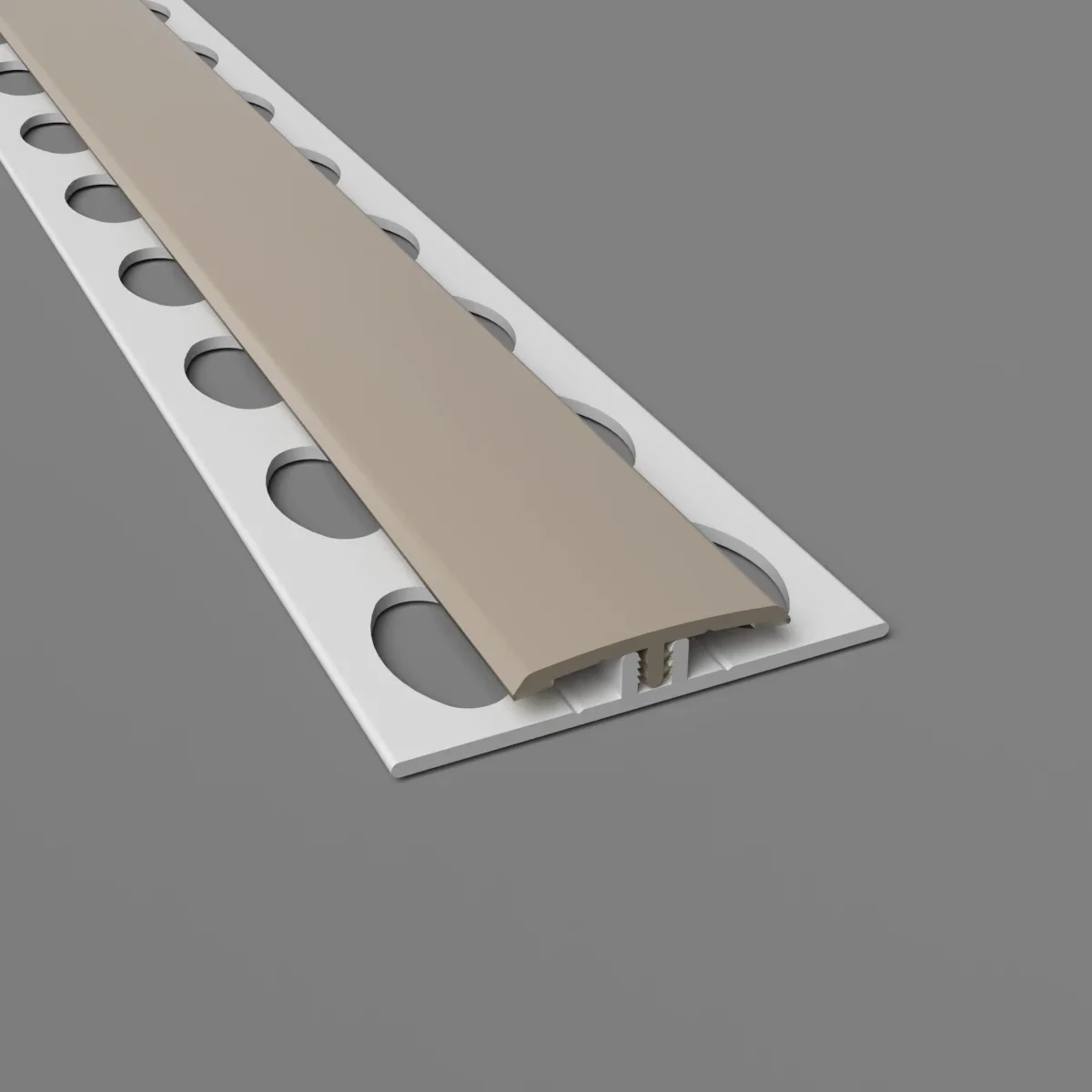 Zweiteilige H-Trennleiste in taupe für PVC-Wandverkleidungen – stabile Verbindung und saubere Optik