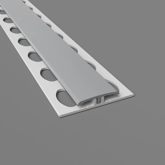Zweiteilige H-Trennleiste in wolkengrau für PVC-Wandverkleidungen – stabile Verbindung und saubere Optik