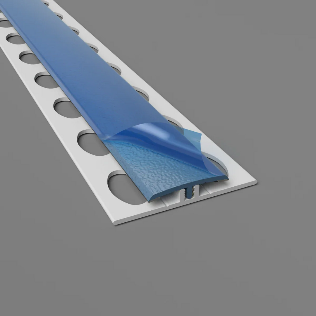 2 teiliges H Profil atlantikblau fuer stossfesten Wandschutz PVC
