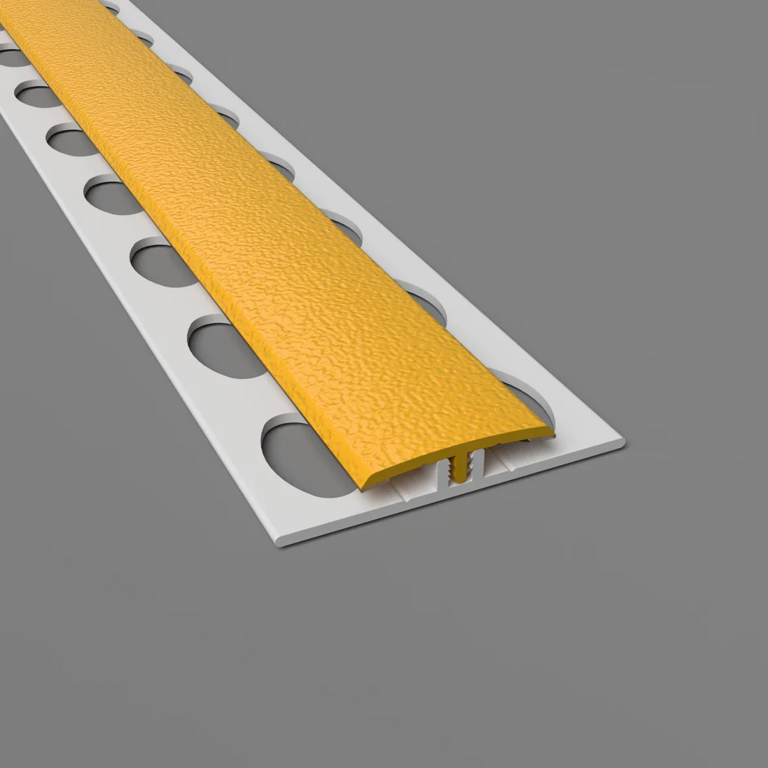 2 teiliges H Profil gelb fuer stossfesten Wandschutz PVC