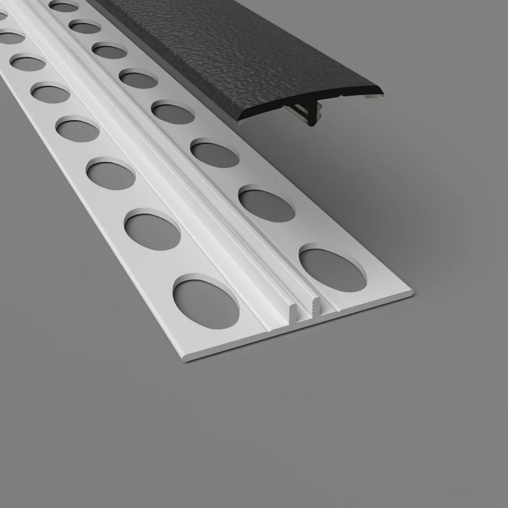 2-teiliges H-Profil Schwarz PVC – Verbindungsprofil für stoßfesten Wandschutz 1220 / 3050 mm