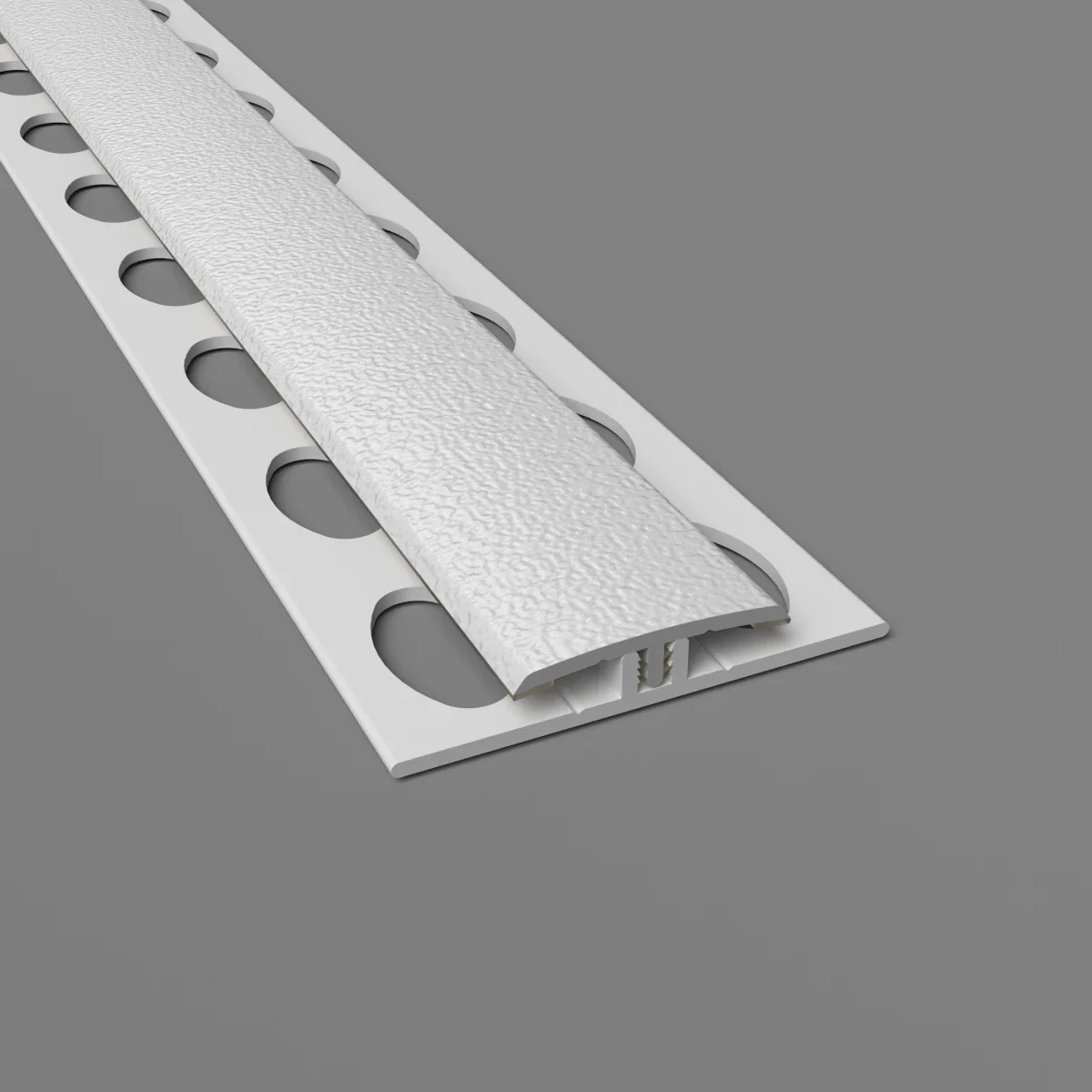 2 teiliges H Profil fuer stossfesten Wandschutz PVC weiss
