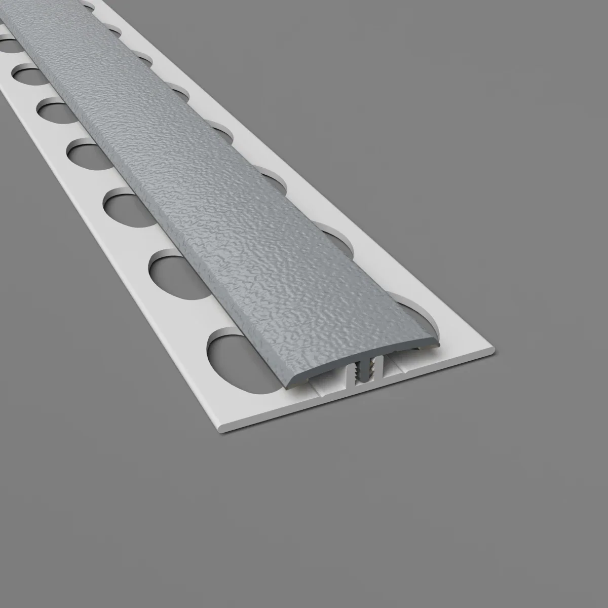 2 teiliges H Profil wolkengrau fuer stossfesten Wandschutz PVC